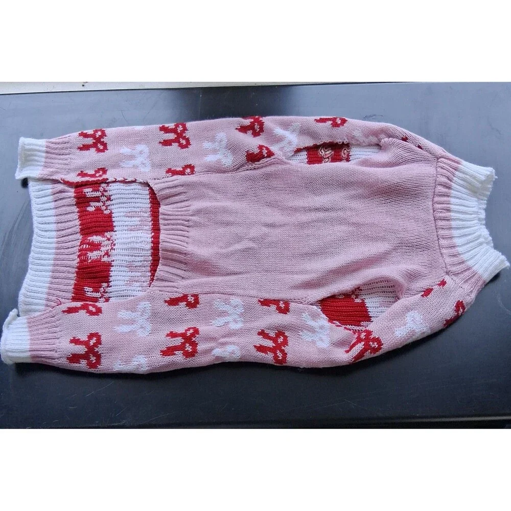 Vibrant Life Pet Sweater for Dogs Pink Boss Lady Bows Medium